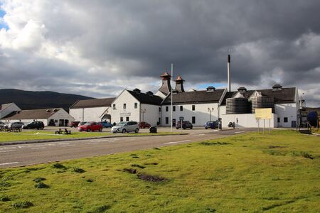 SCOTLAND, INVERNESS SHIRE, DALWHINNIE - OCTOBER 12, 2014: Dalwhinnie Distillery in the scottish Highlandsのeditorial素材