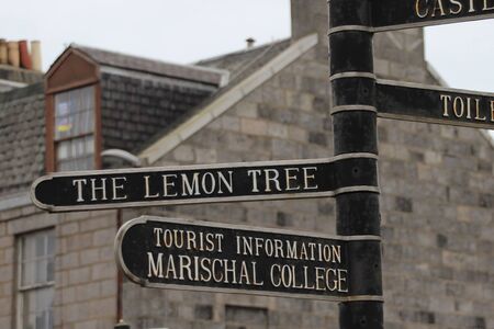Signpost to the Lemon Tree and other destinationsの写真素材
