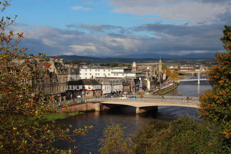 SCOTLAND, HIGHLANDS, INVERNESS - OCTOBER 12, 2014: Inverness is the northernmost city in the United Kingdom and situated on the River Ness.のeditorial素材