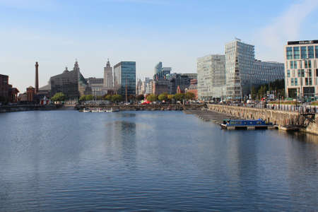 ENGLAND, LIVERPOOL, SALTHOUSE DOCK, SEPTEMBER 28, 2015; Salthouse Dock on the River Mersey in Liverpoolのeditorial素材
