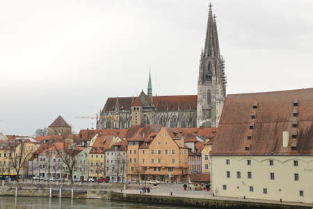 GERMANY, REGENSBURG, FEBRUARY 01, 2019: St. Peter's Cathedral in Regensburgのeditorial素材