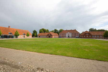 Denmark, Middelfart - July 02, 2023: Hindsgavl Slot is located west of Middelfart on the island of Funen in Denmark.のeditorial素材