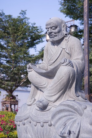 Chinese stone carving at Temple Dragon 2,Thailandの写真素材