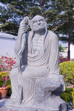 Chinese stone carving at Temple Dragon 2,Thailandの写真素材