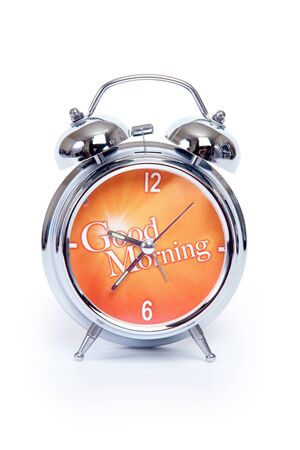 Alarm clock, isolated on the white background, の写真素材