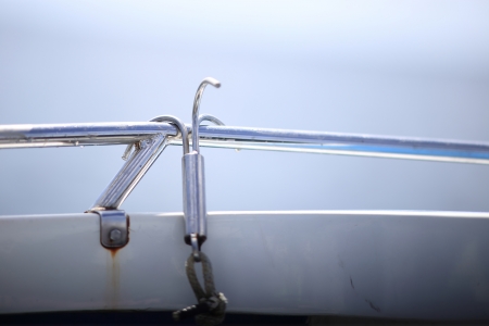 Anchor hang on the speed boatの写真素材