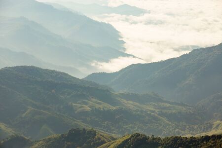 Layer of mountain and misty.の写真素材