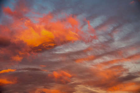 Beautiful blue sky clouds for background. Panorama of sky.の写真素材