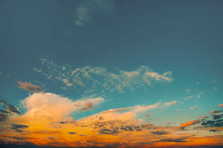 Low Angle View Of Sky At Sunsetの写真素材