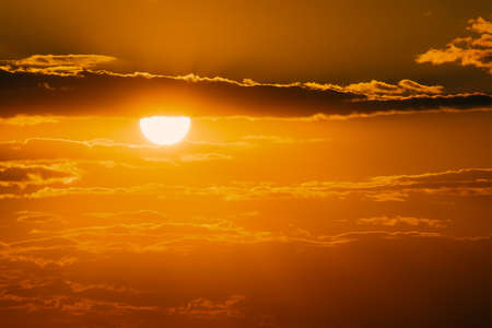 Low Angle View Of Sky At Sunsetの写真素材