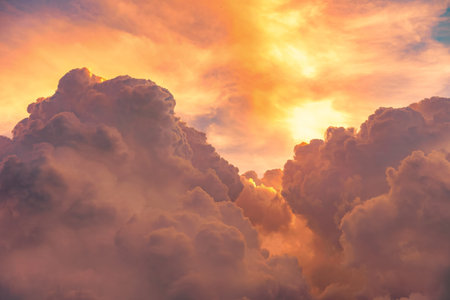 Beautiful blue sky clouds for background. Panorama of sky.
