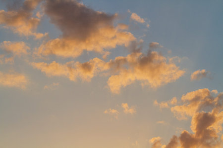 Beautiful blue sky clouds for background. Panorama of sky.