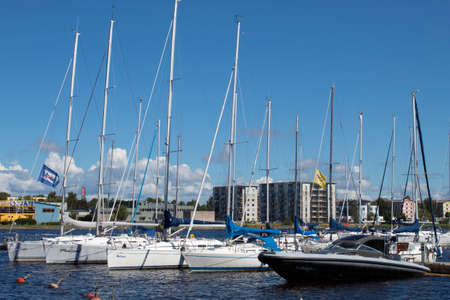 boats in the harborのeditorial素材