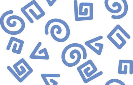 Organic spiral and oval forms pattern. Hand draw shapes in chaotic composition with white background.の写真素材