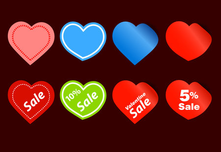 Happy valentine sale stickersのイラスト素材