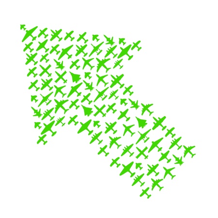 Left-top arrow of vector airplanesのイラスト素材