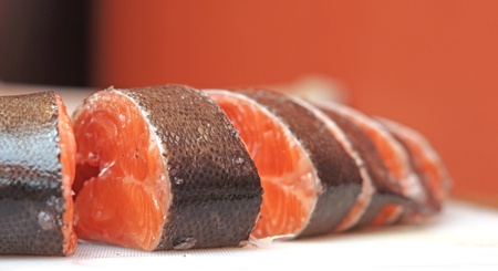 sliced troutの写真素材