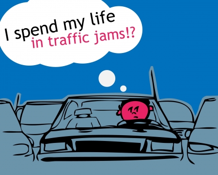 i spend my life in traffic jam! のイラスト素材