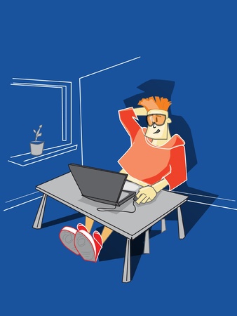 guy with notebookのイラスト素材