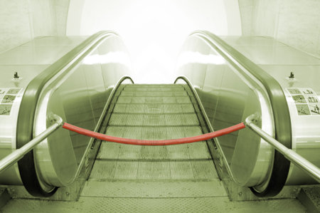 Closed way to the escalatorのeditorial素材