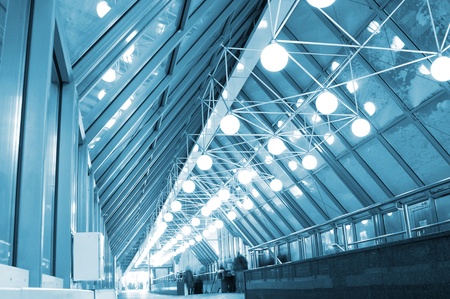 Long hall in airportのeditorial素材