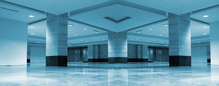 Symmetric hall with square columnsのeditorial素材