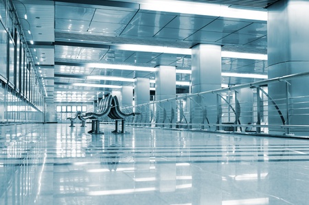 Hall with glass doors in metroのeditorial素材