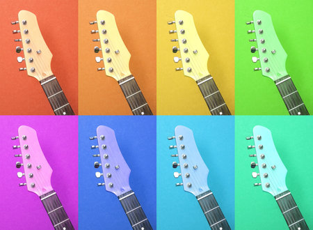    Multicolored abstract pattern of electric guitar 