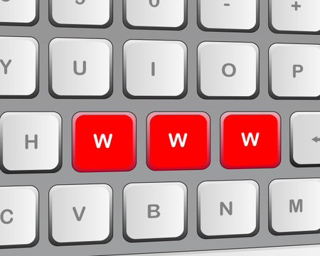 Keyboard with three red buttons &quot,w&quot,のイラスト素材