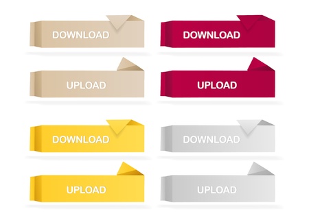 Origami colored web buttonsのイラスト素材