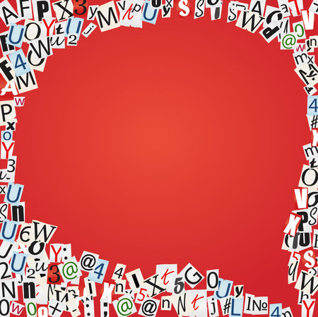 Set of talk bubbles of letters from newspaper and magazines のイラスト素材
