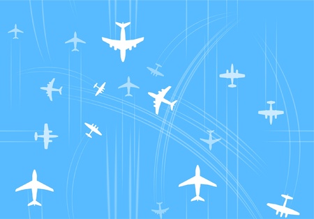 Transport and civil airplanes trajectories seamless backgroundのイラスト素材