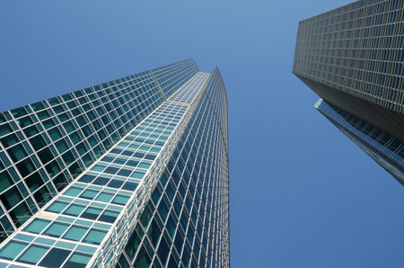 Angle view of glass buildings