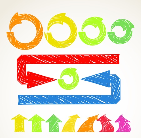 Hand-drawn different arrows collectionのイラスト素材