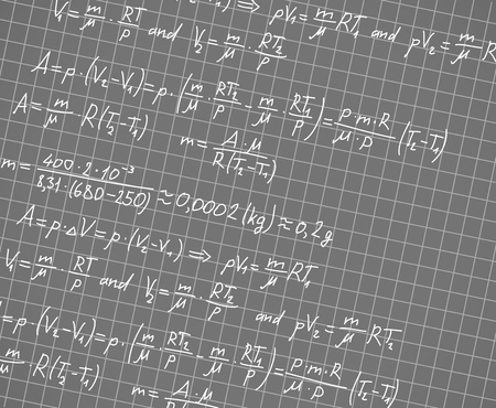 Squared paper with mathematic formulas のイラスト素材
