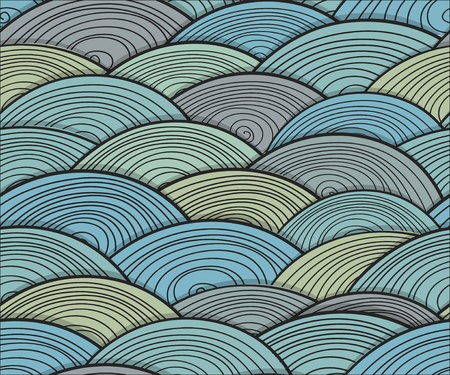 Seamless background of curled abstract wavesのイラスト素材
