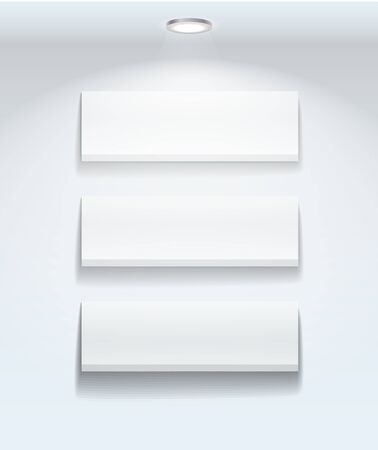 Book shelves on a wall のイラスト素材