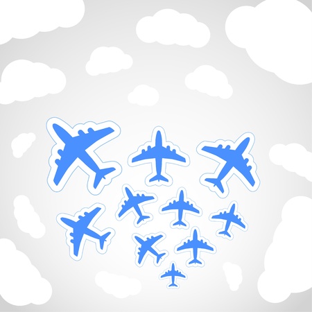 Flying airplanes のイラスト素材