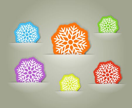 Color christmas flakes in a pocket collectionのイラスト素材