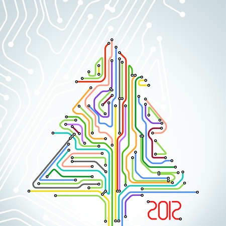 Abstract metro scheme christmas cardのイラスト素材