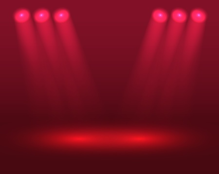  Red lights on the stage のイラスト素材