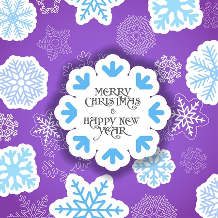 Violet Christmas greeting card  のイラスト素材