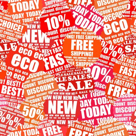 Shopping labels seamless backgroundのイラスト素材