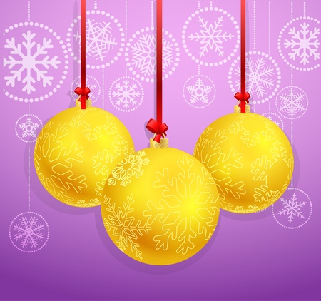 Christmas baubles with ornament of snowflakes のイラスト素材
