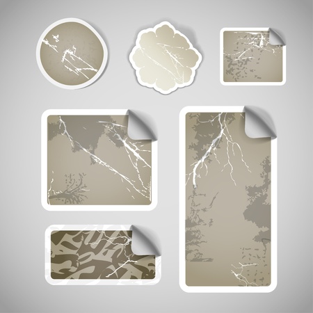 Shopping vintage scratched discount stickersのイラスト素材