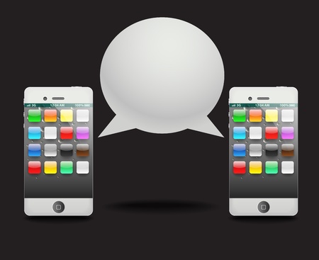 Modern phoneò with speech cloud. Conversationのイラスト素材