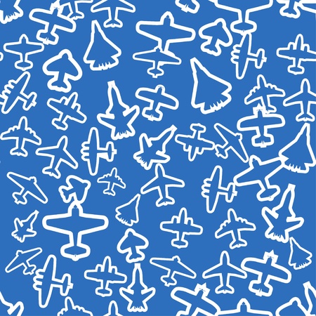 Silhouettes of different planes seamless backgroundのイラスト素材