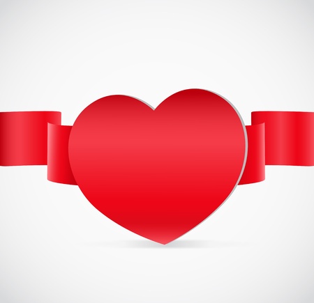 Valentine`s day greeting card with red heartのイラスト素材