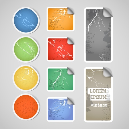 Colorful shopping vintage scratched discount stickersのイラスト素材