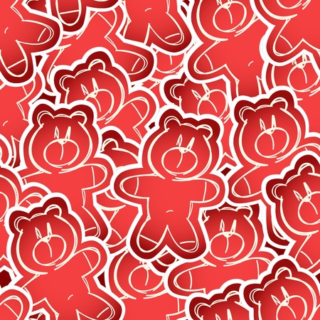 Teddy-bear seamless backgroundのイラスト素材